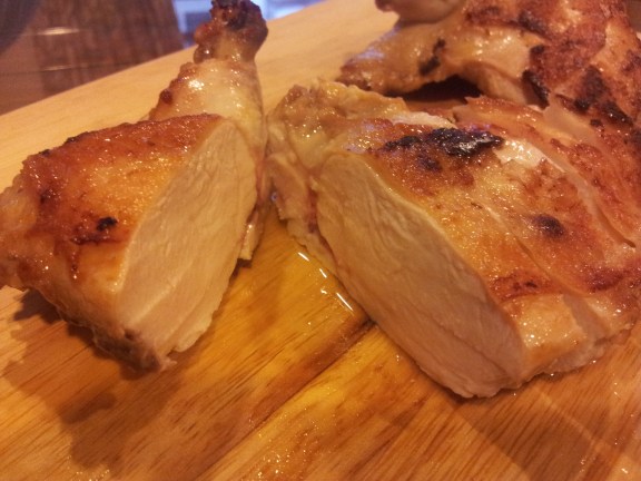 skin-on pan-roasted brined chicken breast