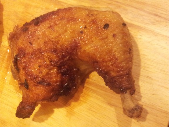 pan-roasted brined chicken drumstick