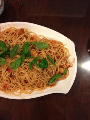 seafood arrabiata spaghetti