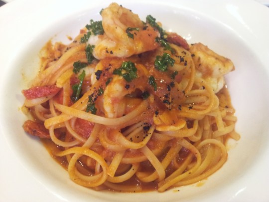 prawn linguine in tomato sauce - S$30