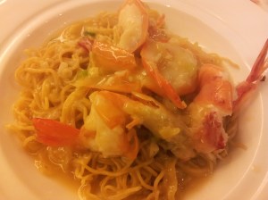 baked prawns with noodles in superior sauce