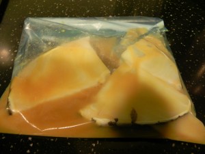600g cod fillets in miso marinate in ziplock bag
