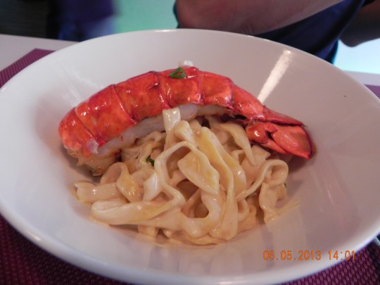 lobster tail in creamy homemade pasta