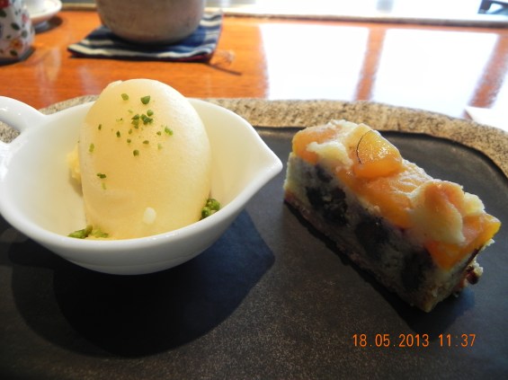 cake & sorbet dessert