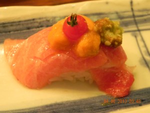 very marbled otoro topped with uni
