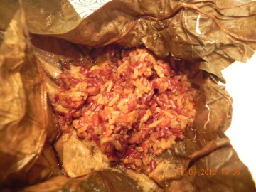 fried brown rice with chinese sausage