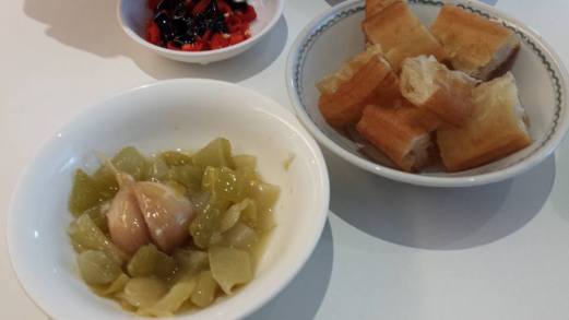 set include you tiao, chye buay & rice