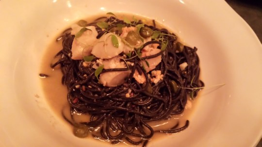 squid ink pasta with seafood
