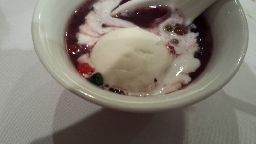 pulut hitam with coconut ice cream