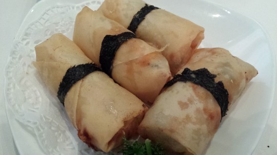 deep-fried mango spring rolls