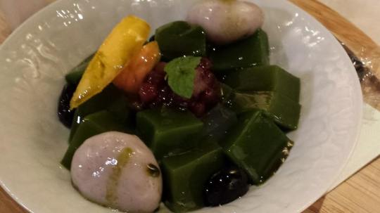 greentea jelly mochi dessert at L10 ramen village kyoto station
