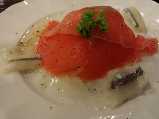 cured salmon & sayori