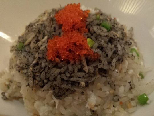 rice with black sesame, garlic