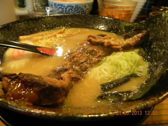 pork soft bones ramen at hanamaru dotonbori osaka