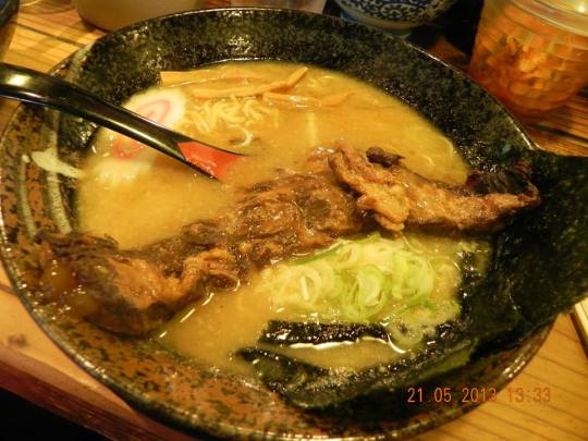 pork soft bones ramen at hanamaru dotonbori osaka