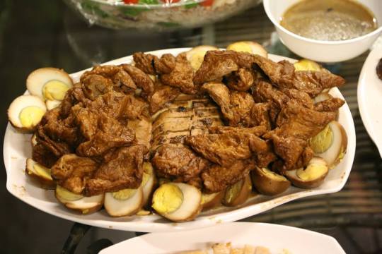 braised egg, tau kua, tau pok