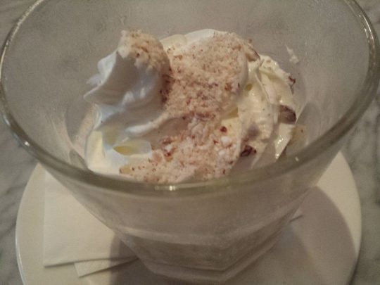 caramelised apple crumble, roasted apple ice cream