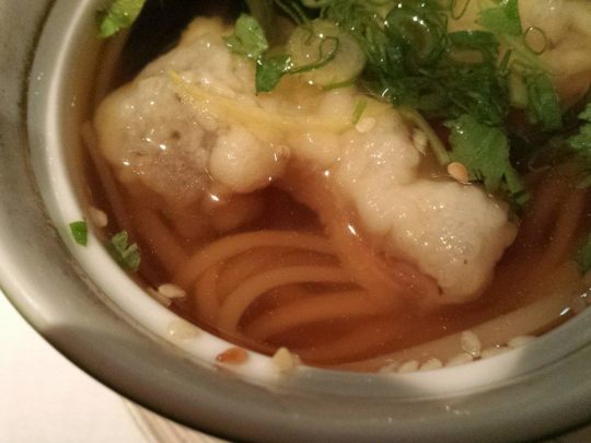 light noodles with tempura batter