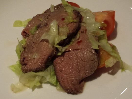 slow-roast chuck tender (1hr) salad with fish sauce