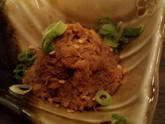 kobachi - complimentary chopped tuna appetizer