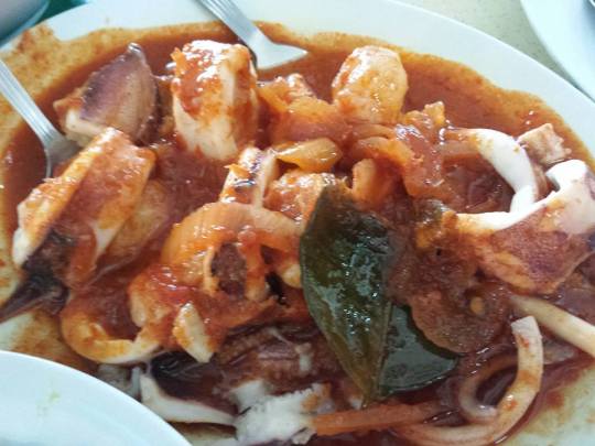 sotong (squid) in tomato sauce