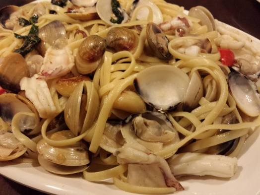 vongole linguine with squid