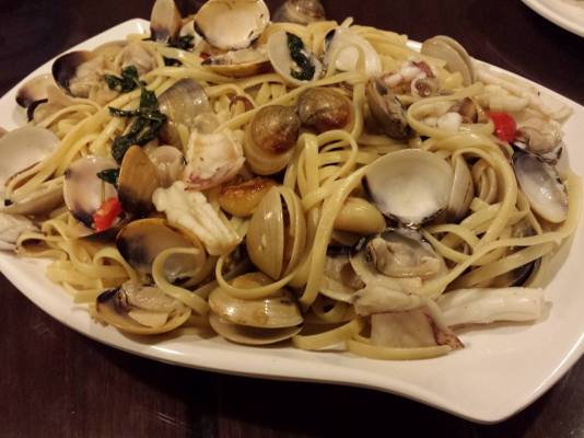 vongole linguine with squid
