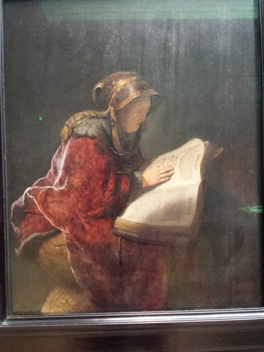 an old woman reading