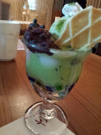 green tea ice cream mochi parfait