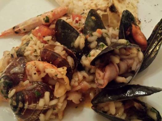 miky's famous flamed seafood risotto