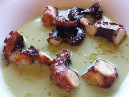 grilled octopus on a very tasty broth