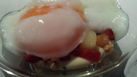 64degC 55mins sous vide egg with iberico ham