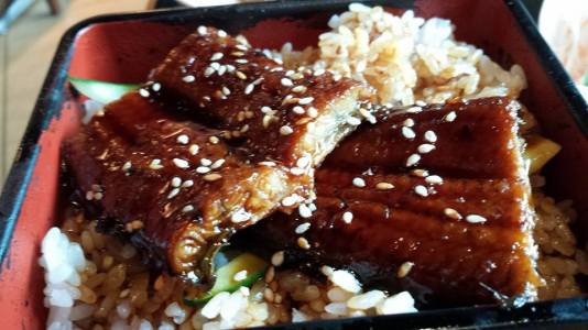 sashimi & unagi don set = S$34.80 