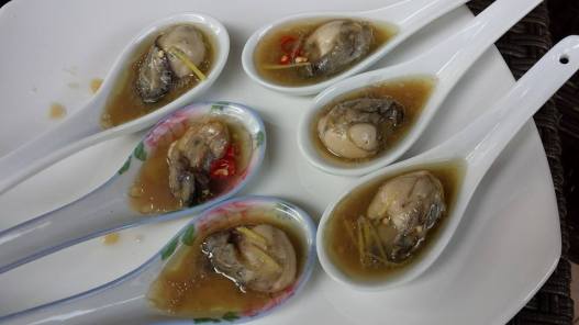 my contribution - steamed oysters