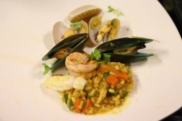 seafood risotto modelled after monterosso miky