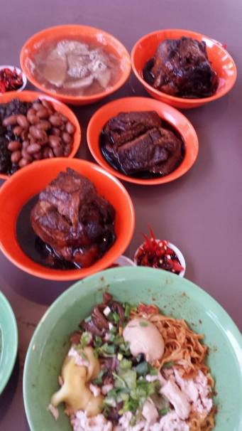 braised pig trotters, taupok, chai buay