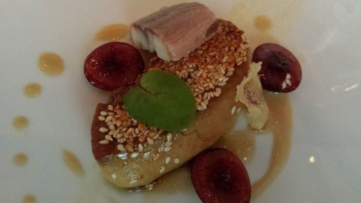 pan-seared foie gras, french river eel, cherries