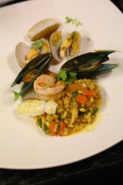 seafood risotto modelled after monterosso miky