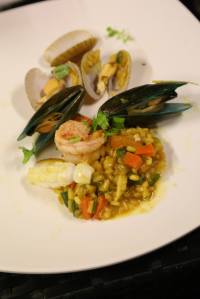 seafood risotto modelled after monterosso miky