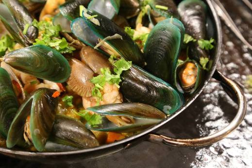 seafood risotto modelled after monterosso miky