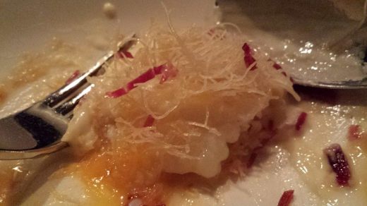 open ravioli with clams & razor clams