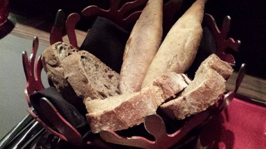 bread basket=baguette, olive bread, sour dough