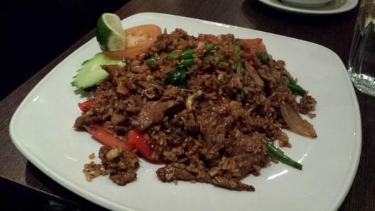 basil fried rice with beef,