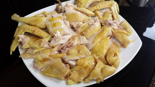 poached kampong chicken