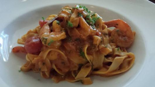 spicy prawn tagliatelle