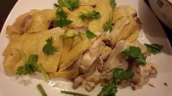 poached kampong chicken