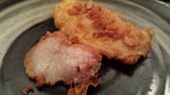 #1 deep fried sliced pork with fermented bean curd & deep fried pumpkin with pork floss