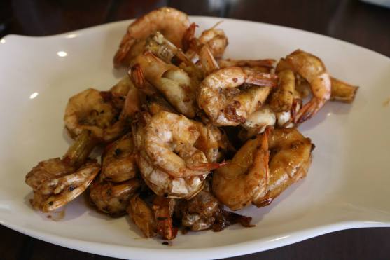 dry wok chilli garlic prawns