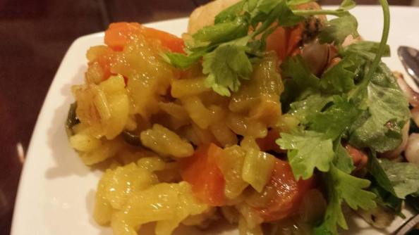 seafood risotto with prawns, squid & mussels