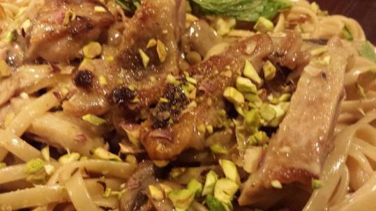 tea smoked duck fettucine